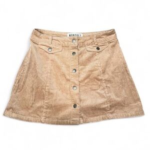 Tan Corduroy Mini Skirt